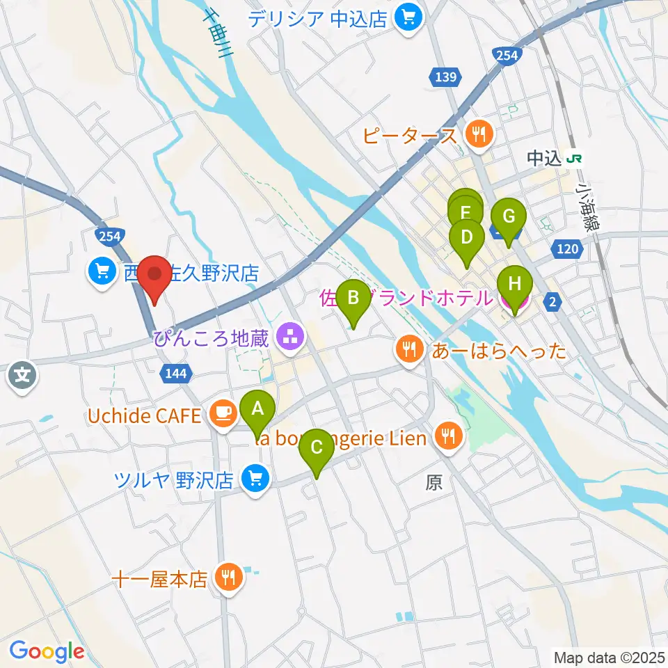 サンピアン佐久店周辺のホテル一覧地図