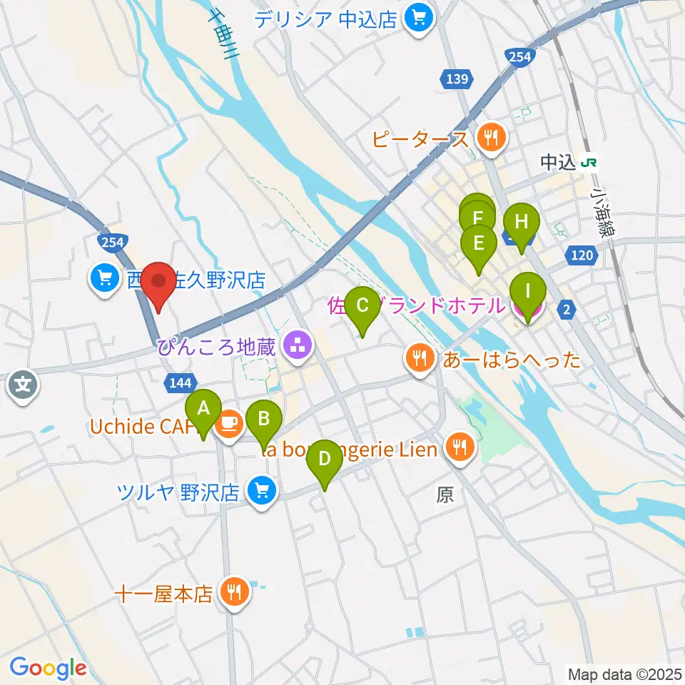 サンピアン佐久店周辺のホテル一覧地図
