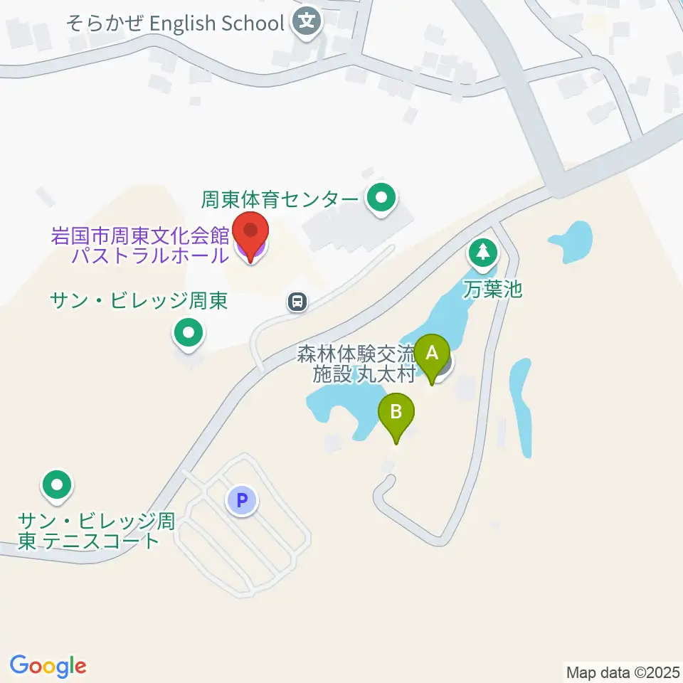 パストラルホール 岩国市周東文化会館周辺のホテル一覧地図