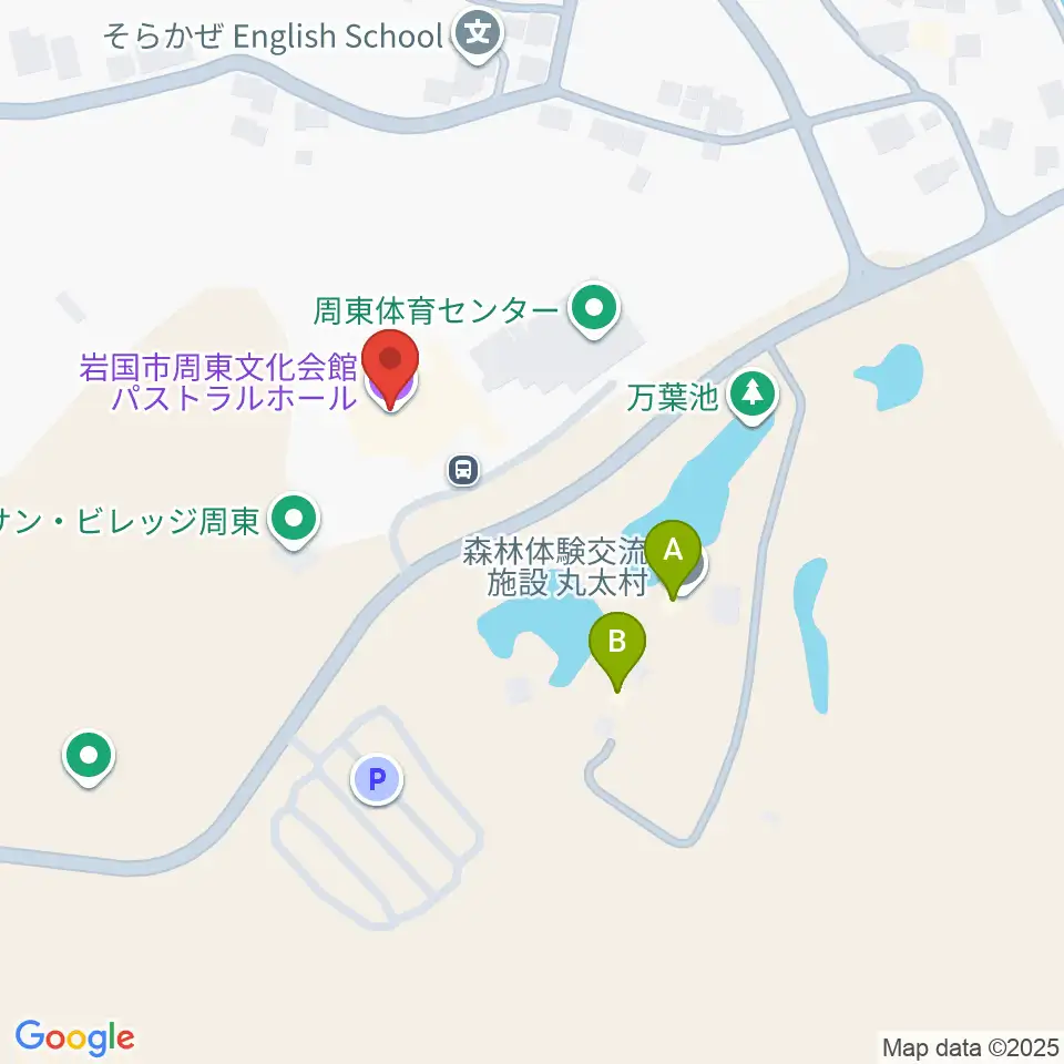 パストラルホール 岩国市周東文化会館周辺のホテル一覧地図