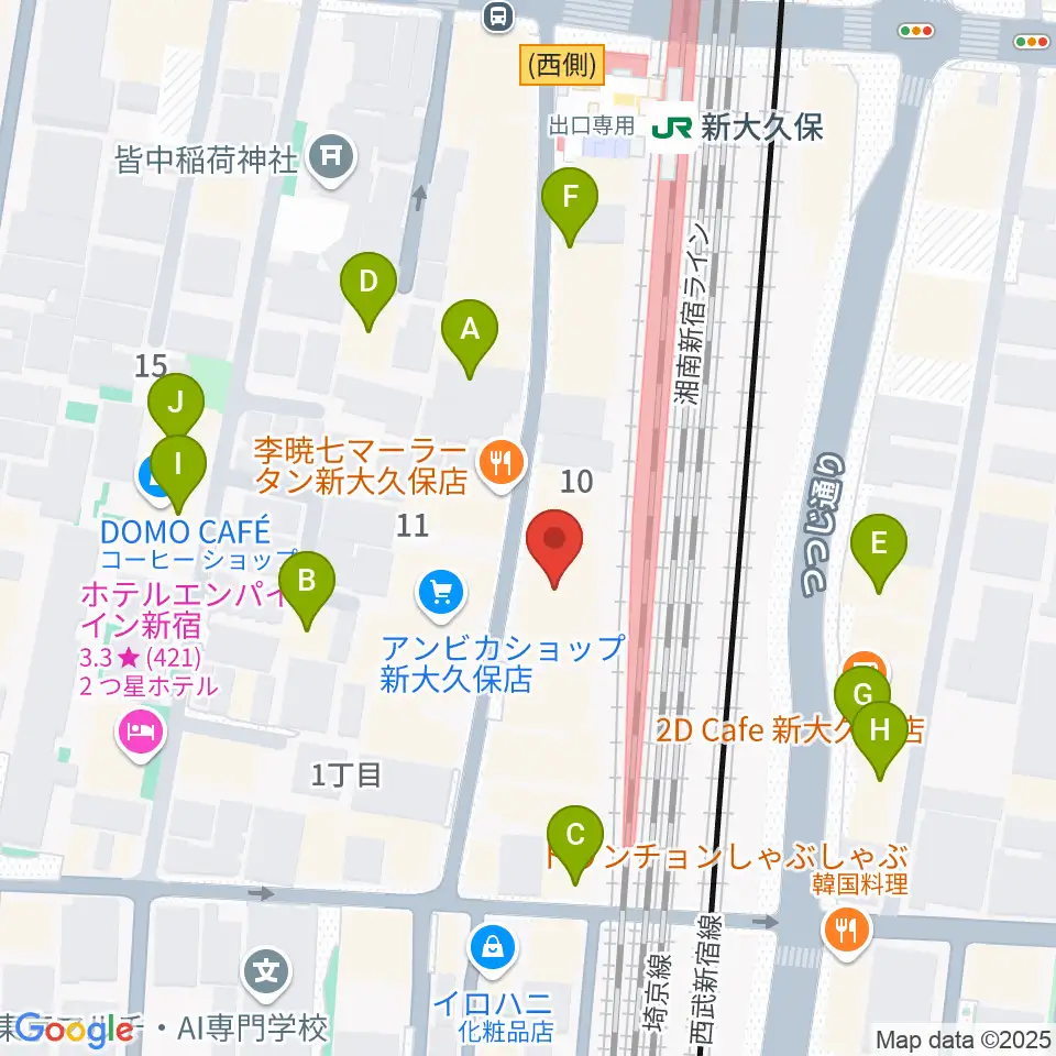新大久保CLUB Voice周辺のホテル一覧地図
