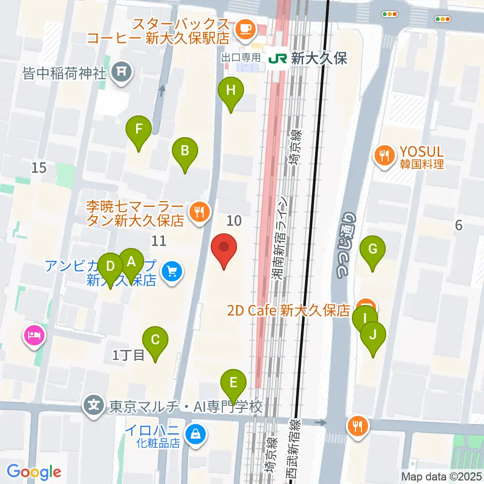新大久保CLUB Voice周辺のホテル一覧地図