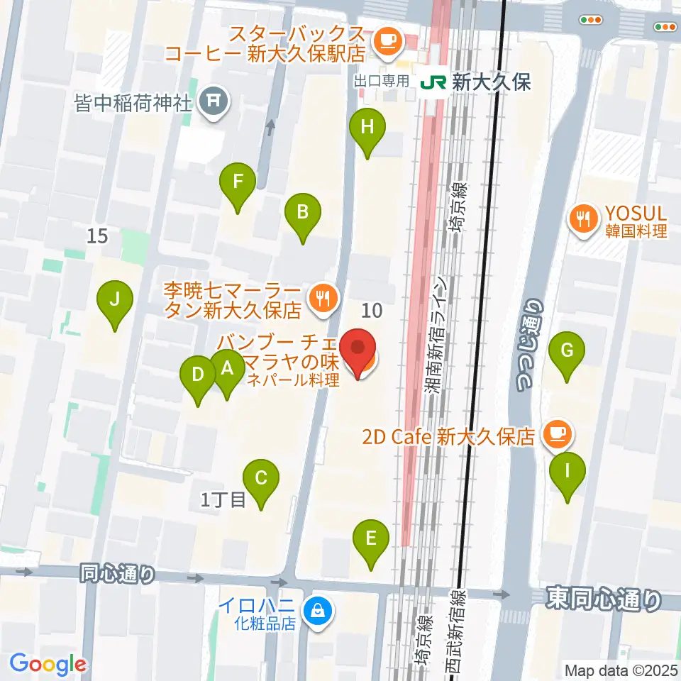 新大久保CLUB Voice周辺のホテル一覧地図
