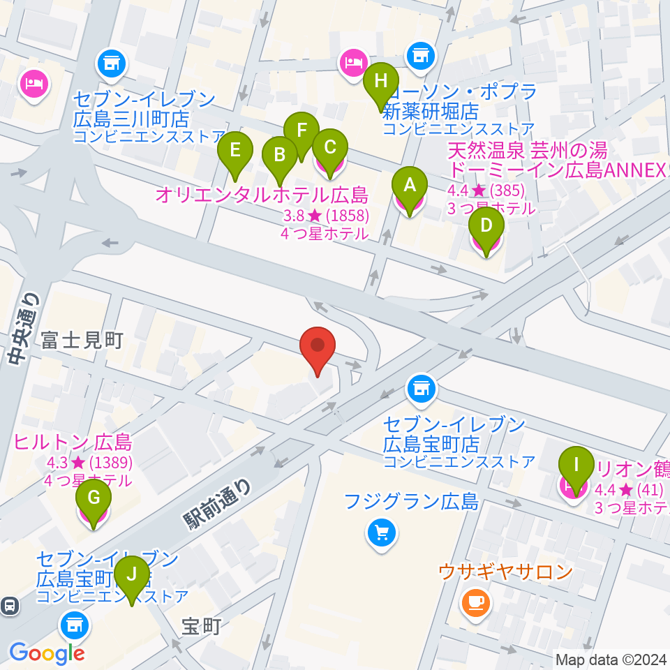 音魂周辺のホテル一覧地図