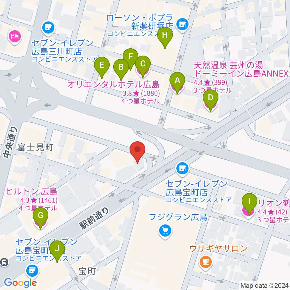 音魂周辺のホテル一覧地図