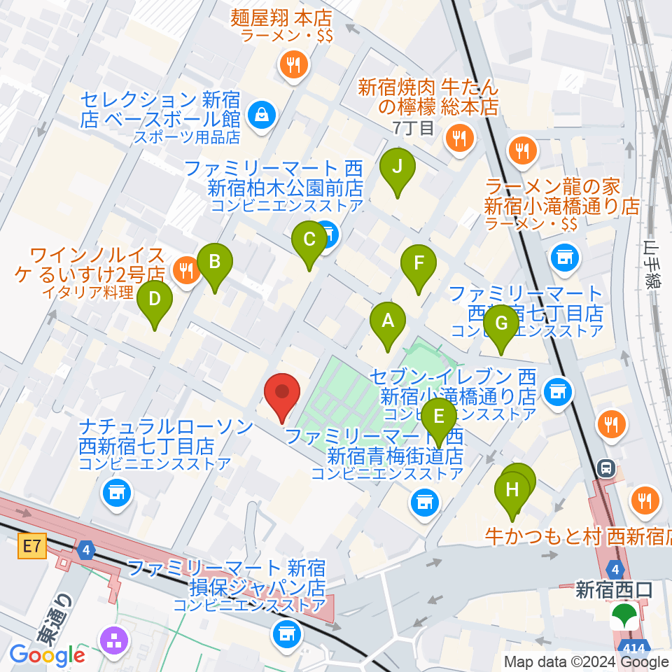 新宿21世紀周辺のホテル一覧地図