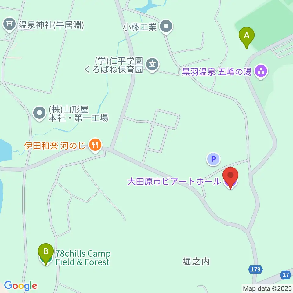 大田原市ピアートホール周辺のホテル一覧地図