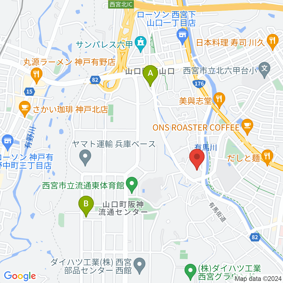 西宮市山口ホール周辺のホテル一覧地図