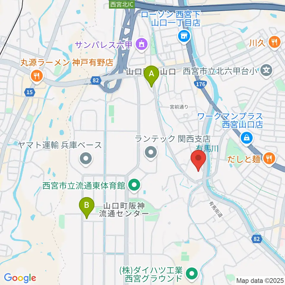西宮市山口ホール周辺のホテル一覧地図