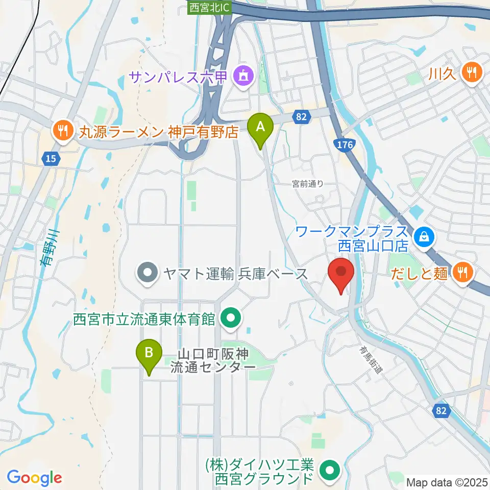 西宮市山口ホール周辺のホテル一覧地図