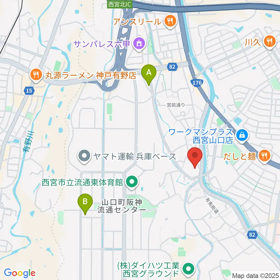 西宮市山口ホール周辺のホテル一覧地図