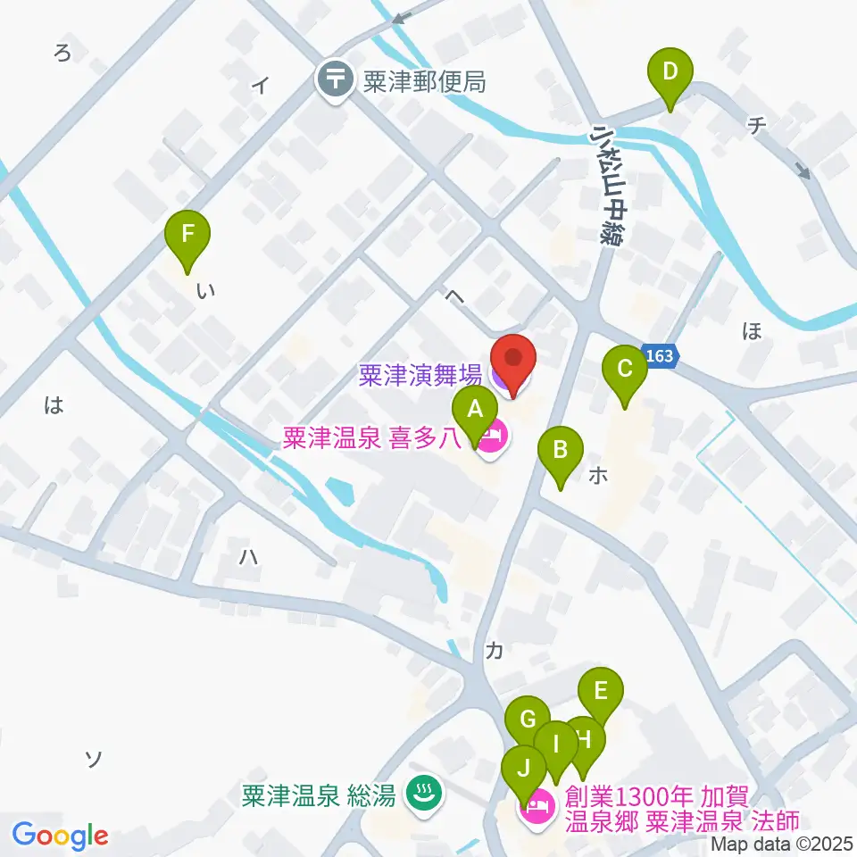 粟津演舞場周辺のホテル一覧地図