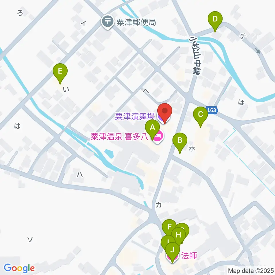 粟津演舞場周辺のホテル一覧地図