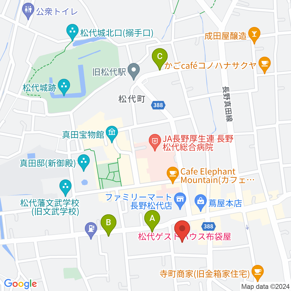 長野市松代文化ホール周辺のホテル一覧地図