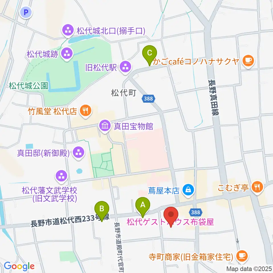 長野市松代文化ホール周辺のホテル一覧地図
