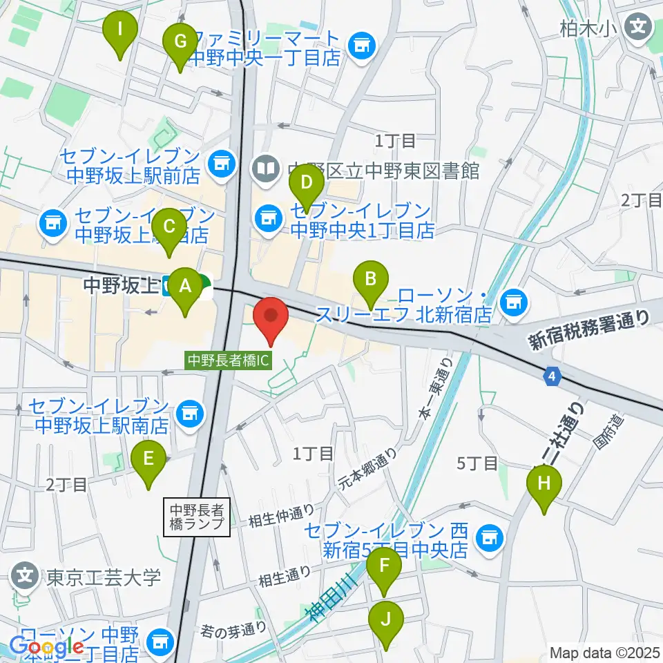 中野坂上ハーモニーホール周辺のホテル一覧地図