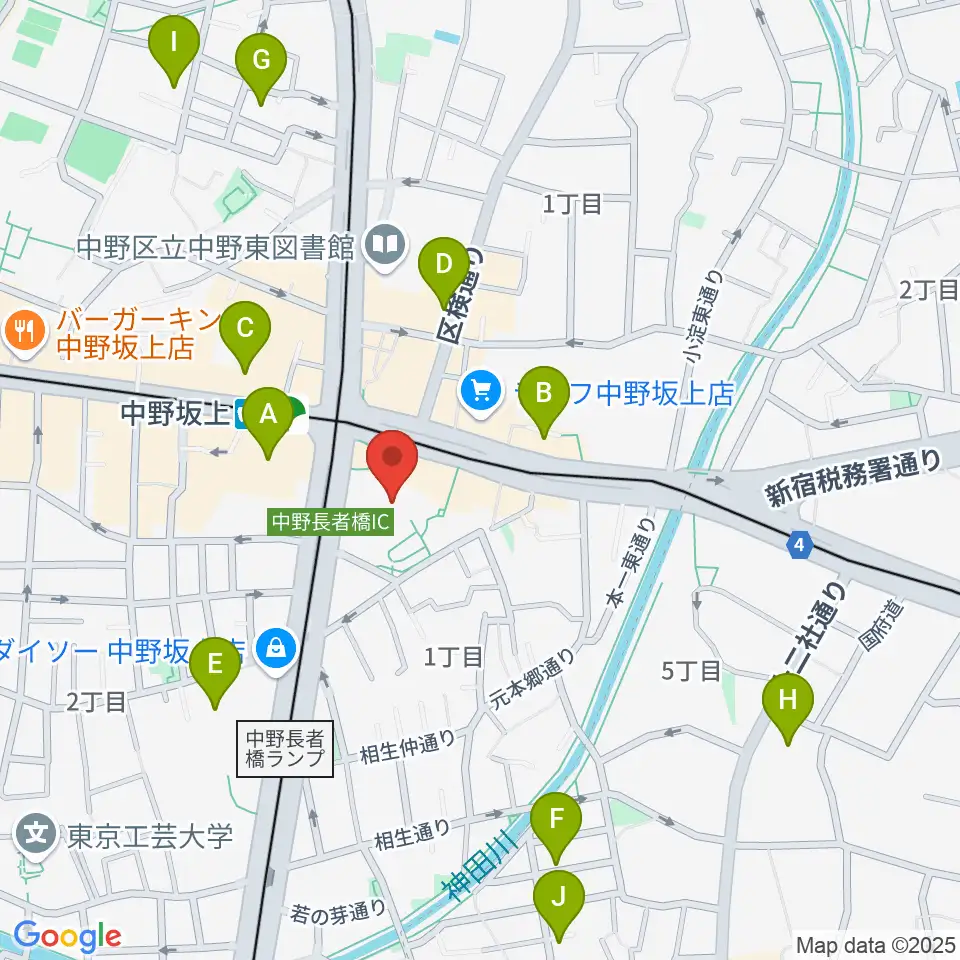 中野坂上ハーモニーホール周辺のホテル一覧地図