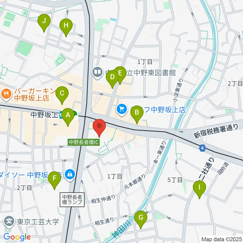 中野坂上ハーモニーホール周辺のホテル一覧地図