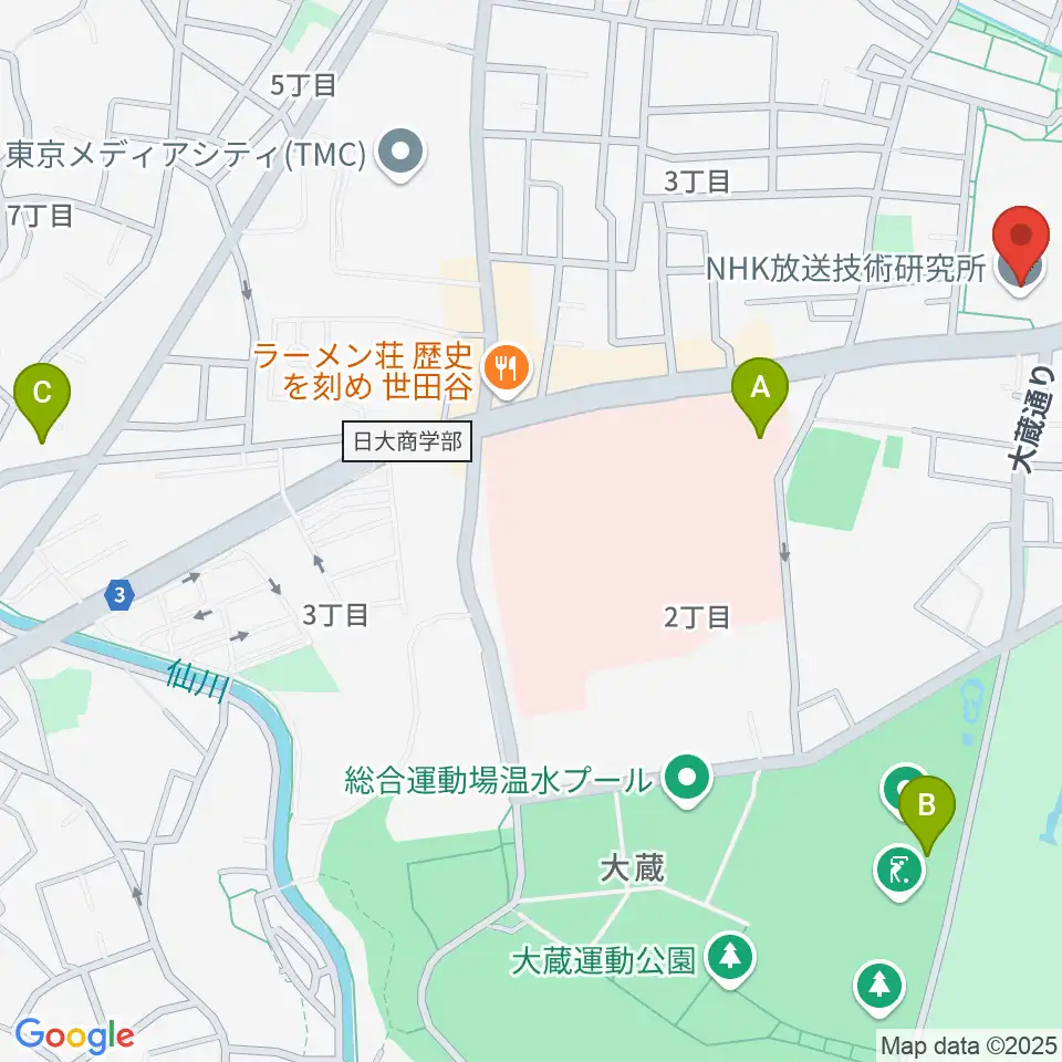 NHK技研講堂周辺のホテル一覧地図