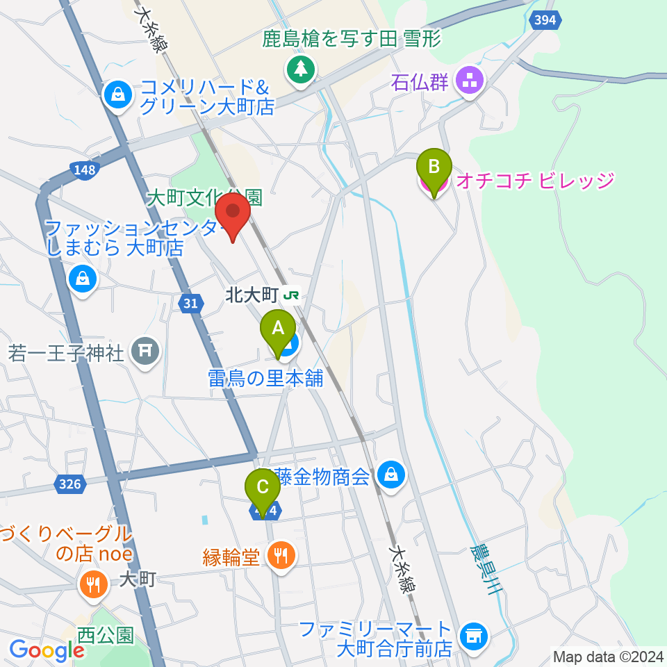 大町市文化会館エコーホール周辺のホテル一覧地図