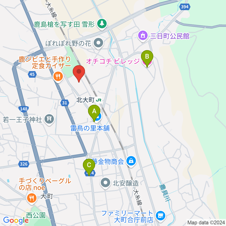 大町市文化会館エコーホール周辺のホテル一覧地図