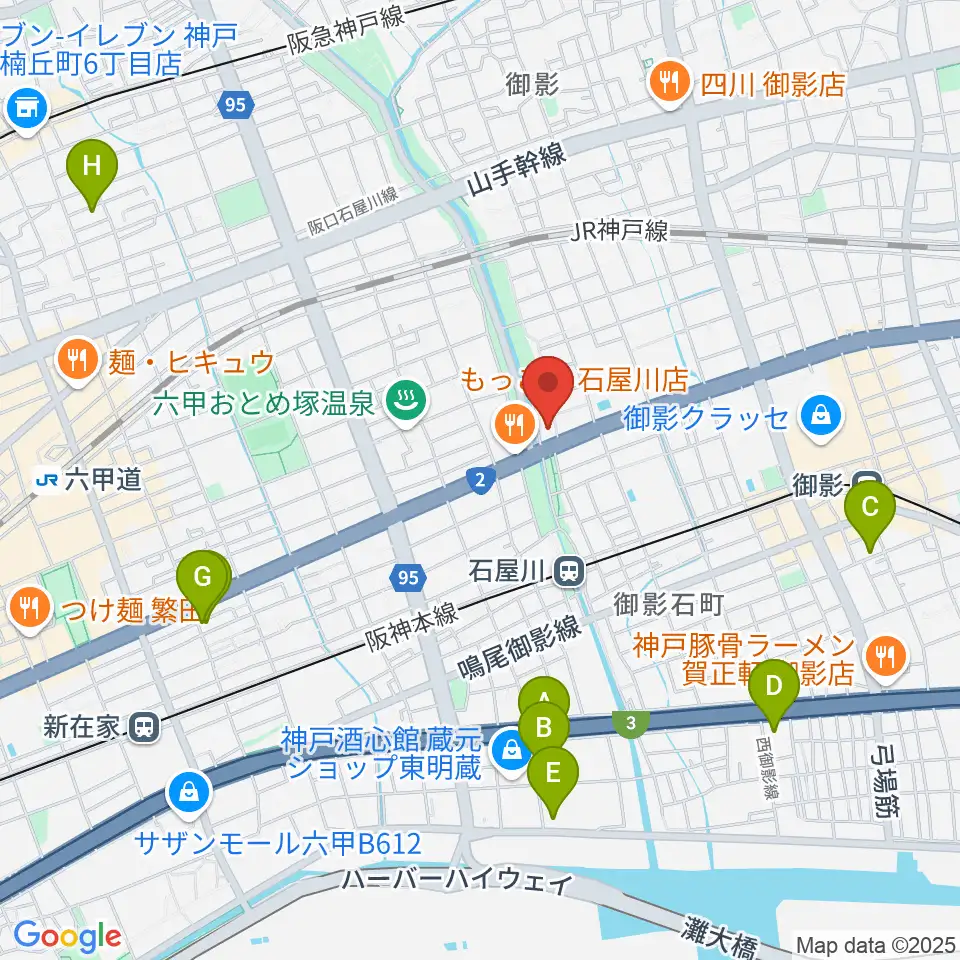神戸市立御影公会堂周辺のホテル一覧地図
