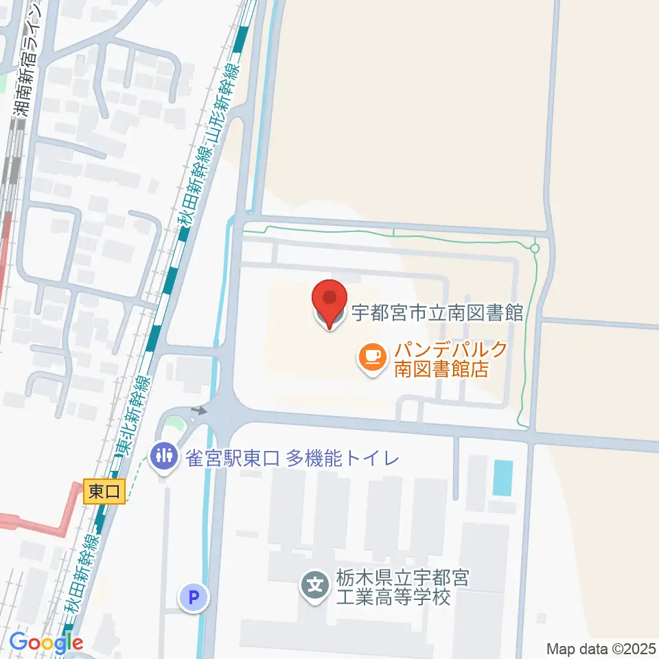 宇都宮市立南図書館サザンクロスホール周辺のホテル一覧地図