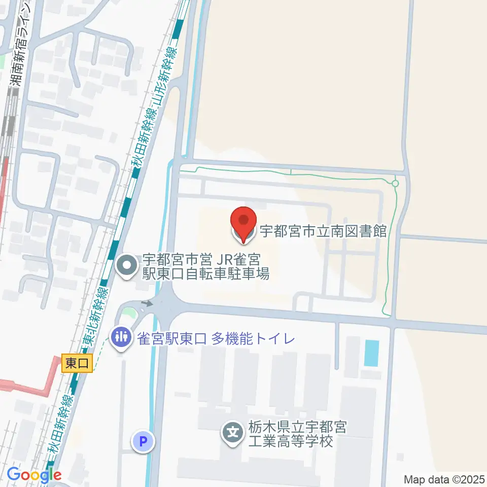 宇都宮市立南図書館サザンクロスホール周辺のホテル一覧地図