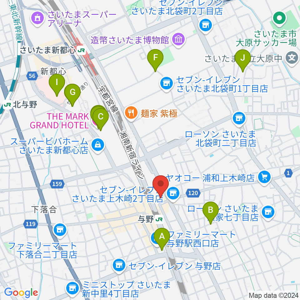 GalleryシャインEAST周辺のホテル一覧地図