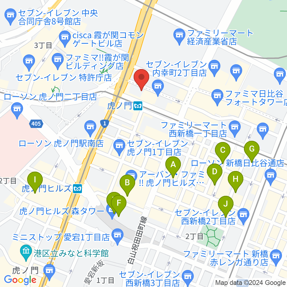 ビーテックジャパン東京周辺のホテル一覧地図