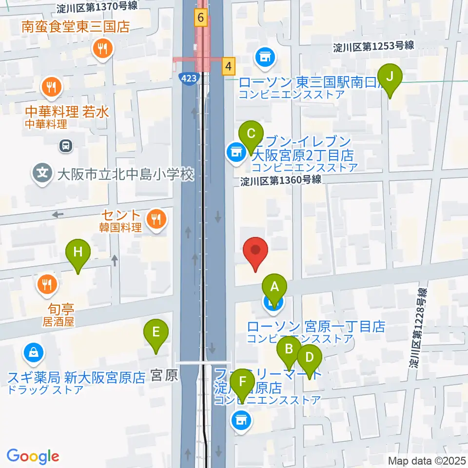 ビーテックジャパン大阪スタジオ周辺のホテル一覧地図