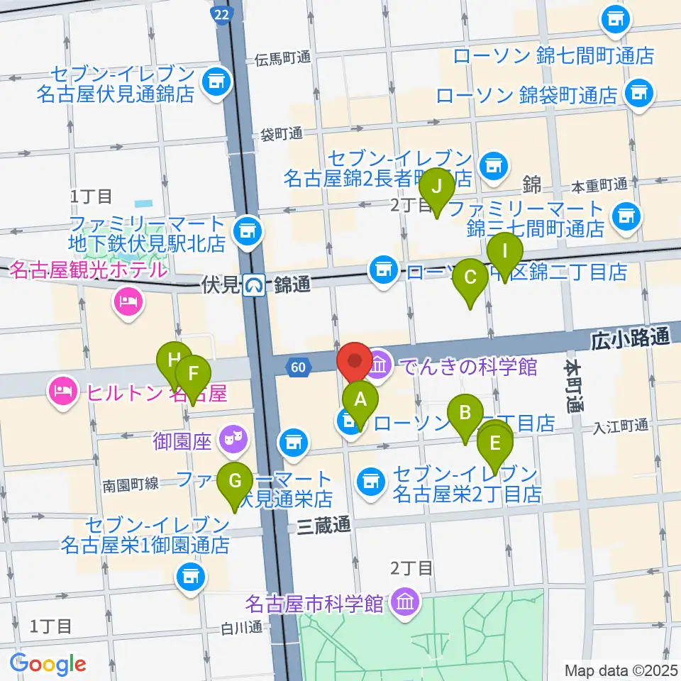 ドルチェ楽器 名古屋店周辺のホテル一覧地図