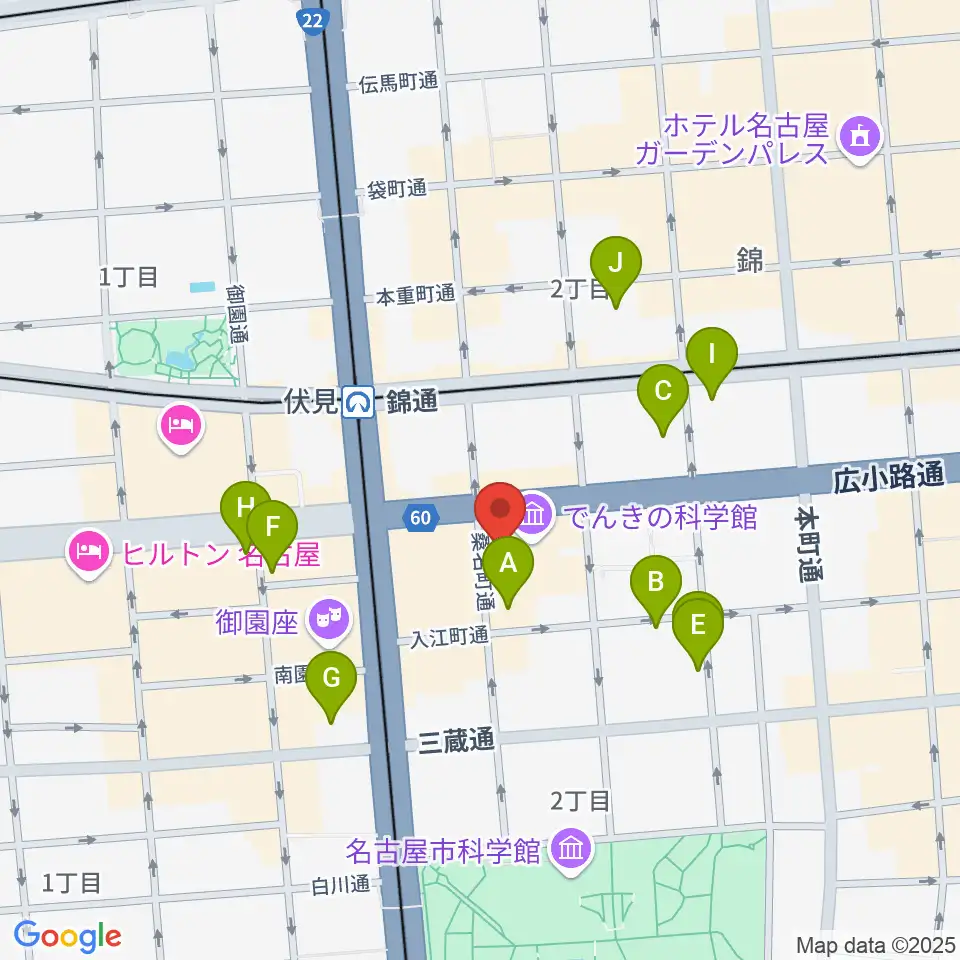 ドルチェ楽器 名古屋店周辺のホテル一覧地図