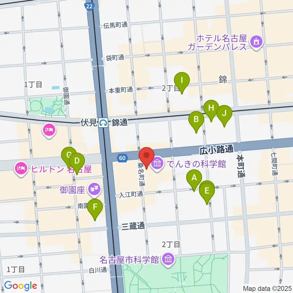 ドルチェ楽器 名古屋店周辺のホテル一覧地図