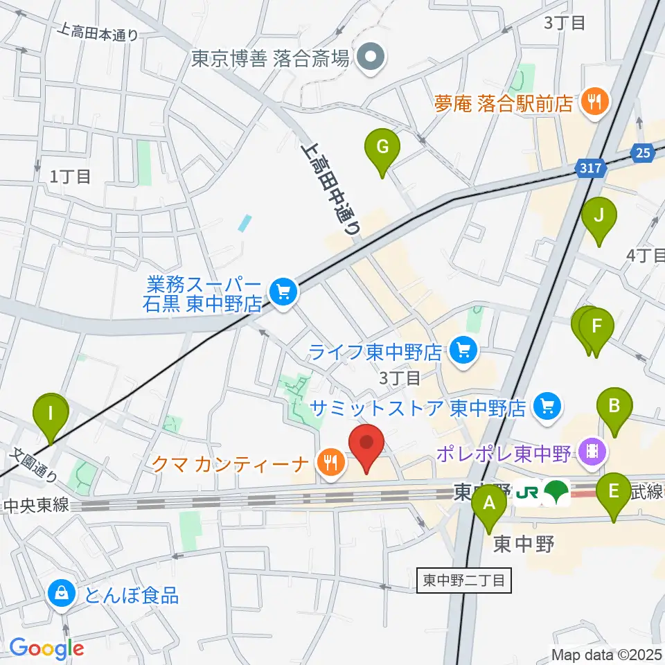 東中野カフェ・ド・リヨン周辺のホテル一覧地図