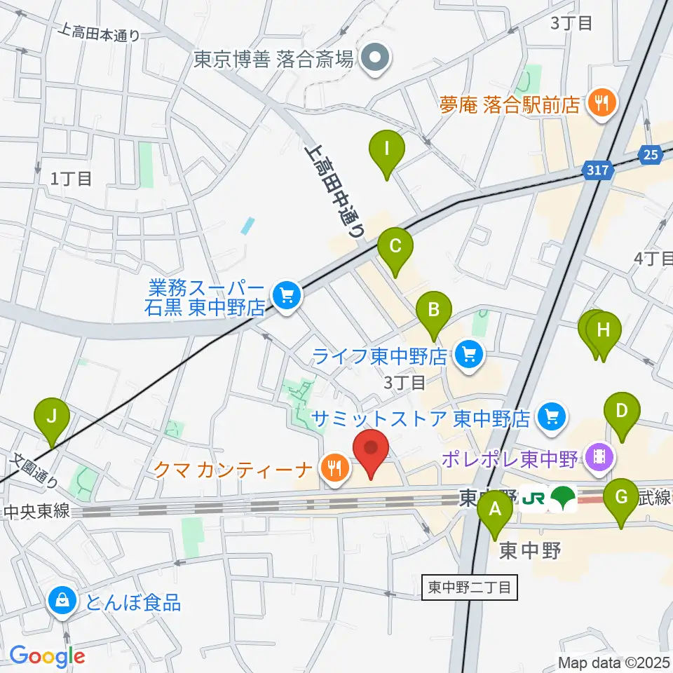 東中野カフェ・ド・リヨン周辺のホテル一覧地図
