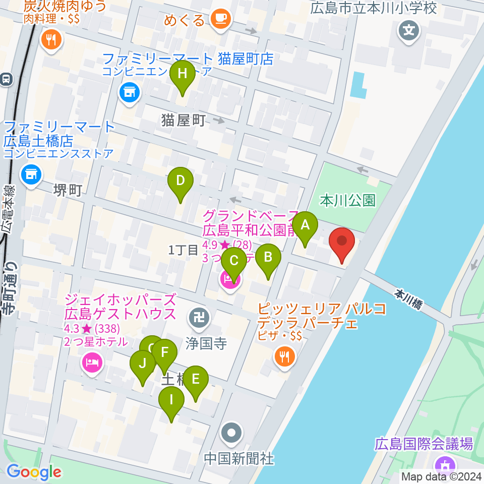 Guitar Top周辺のホテル一覧地図