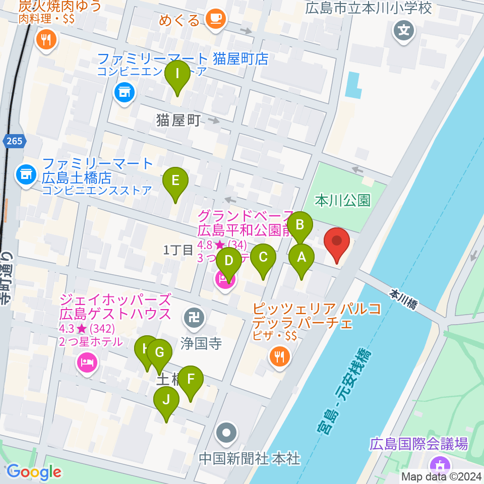 Guitar Top周辺のホテル一覧地図