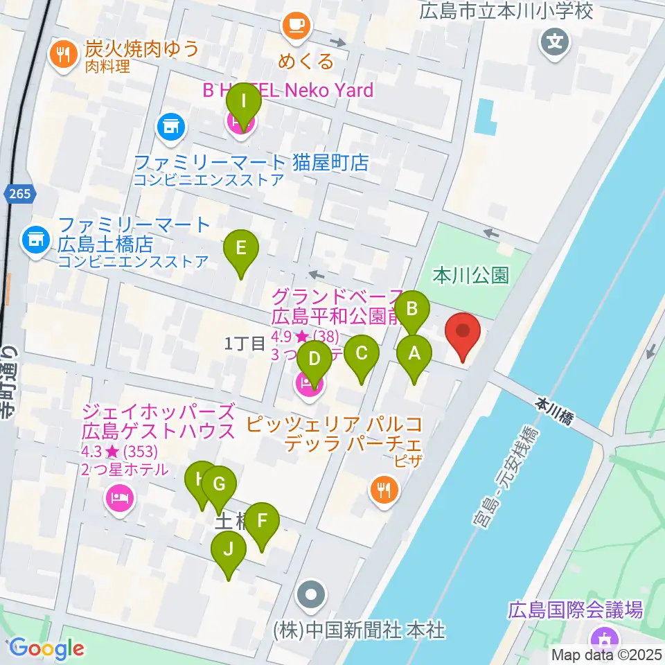 Guitar Top周辺のホテル一覧地図