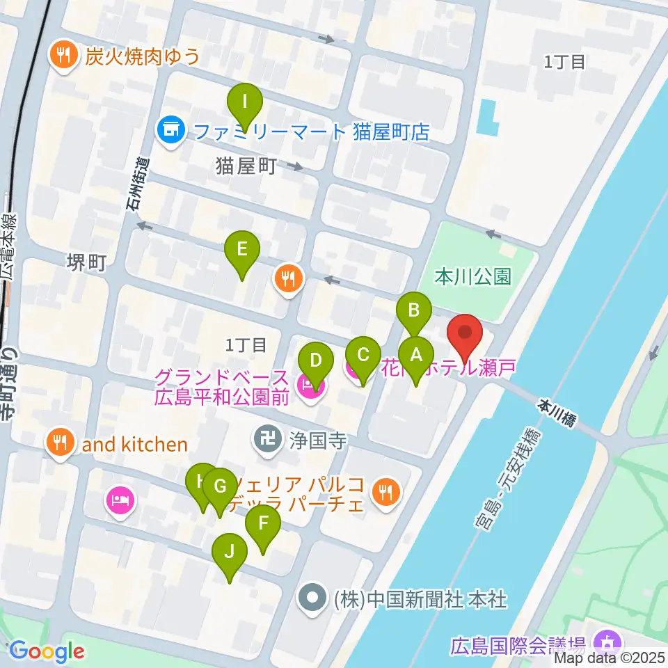 Guitar Top周辺のホテル一覧地図