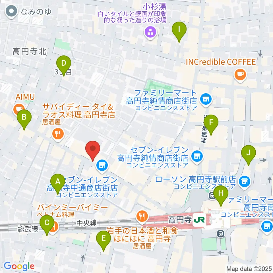 高円寺ShowBoat周辺のホテル一覧地図