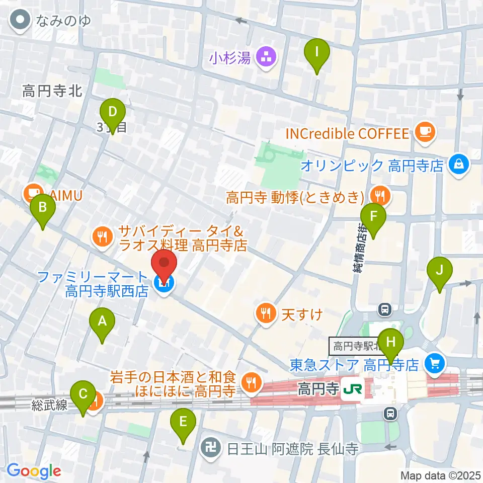 高円寺ShowBoat周辺のホテル一覧地図