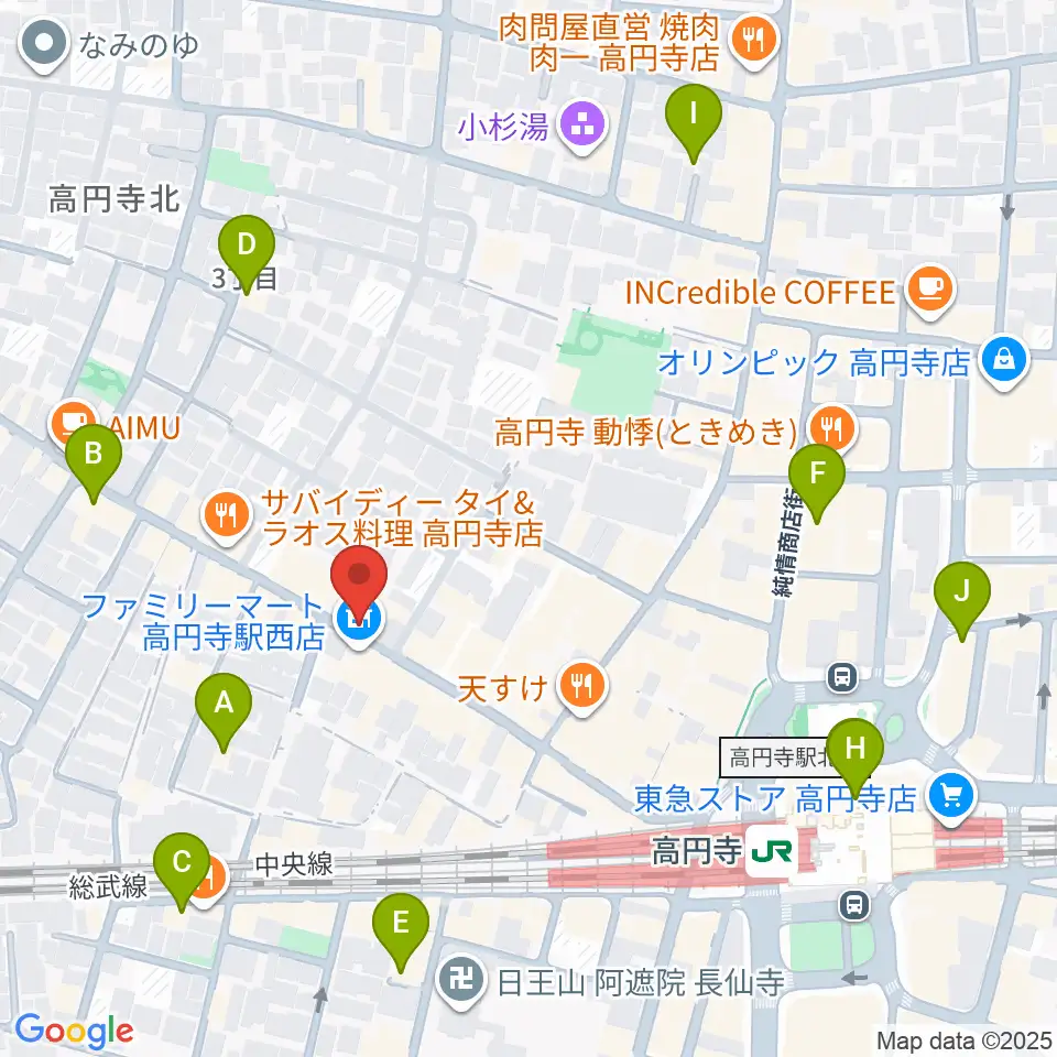 高円寺ShowBoat周辺のホテル一覧地図
