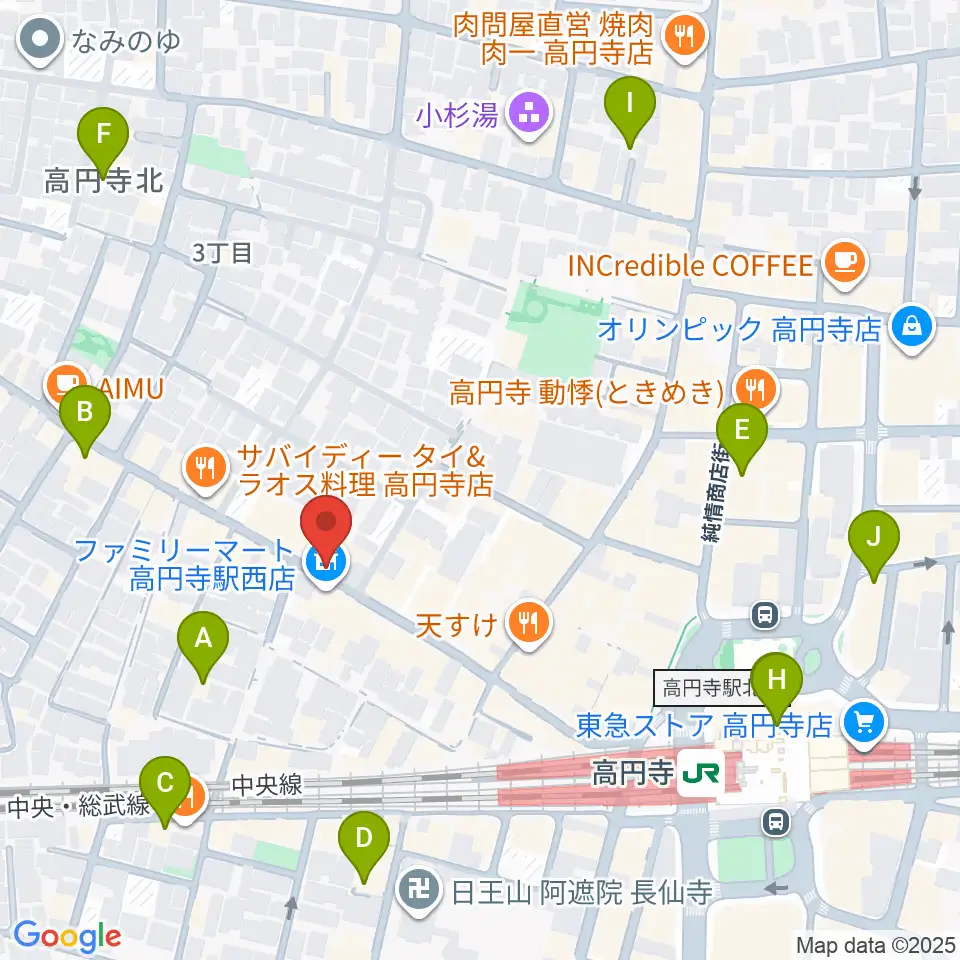 高円寺ShowBoat周辺のホテル一覧地図