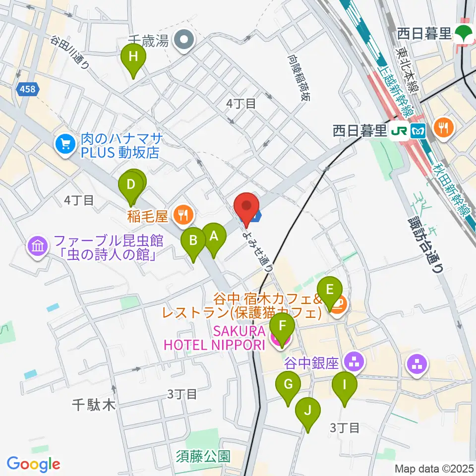 やなか音楽ホール周辺のホテル一覧地図
