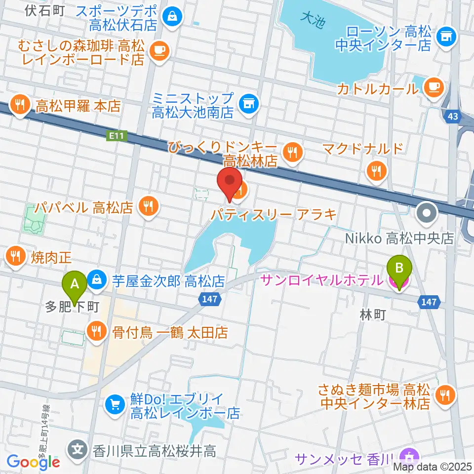 KUSAKA音楽教室周辺のホテル一覧地図