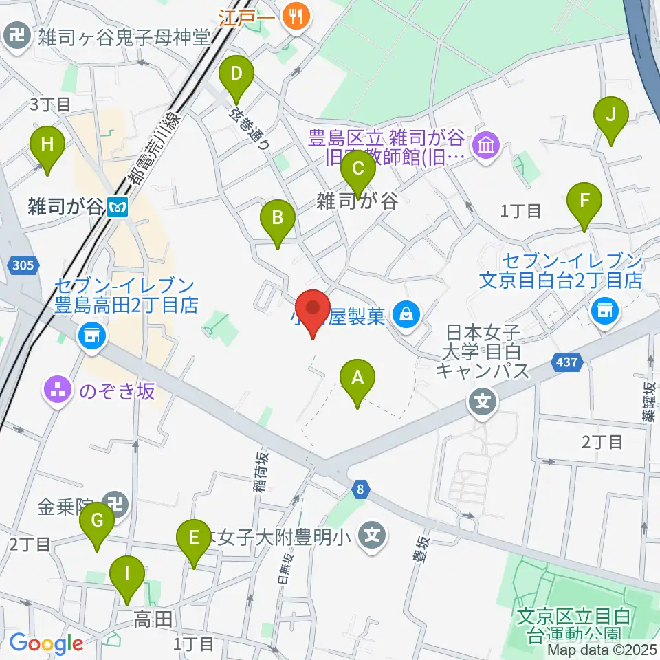 雑司が谷音楽堂周辺のホテル一覧地図