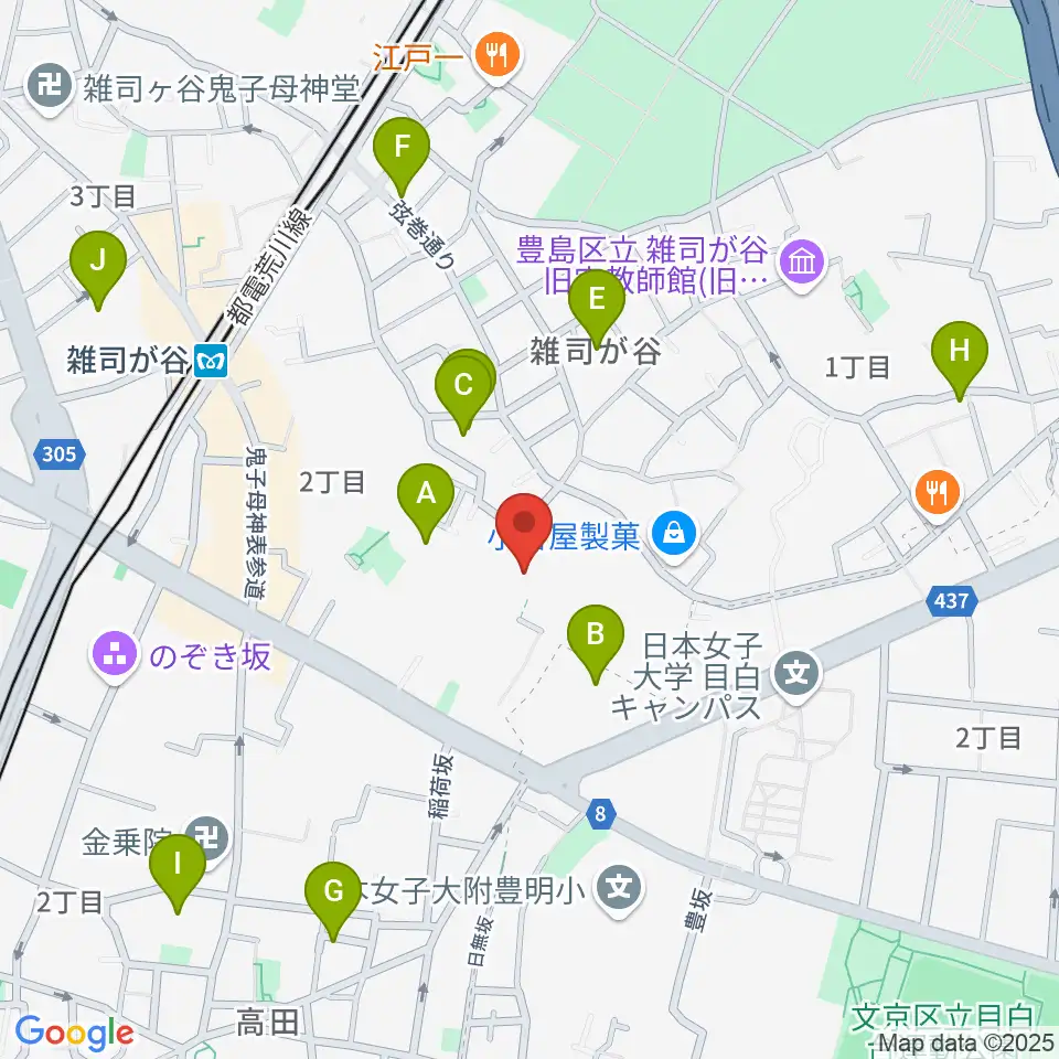 雑司が谷音楽堂周辺のホテル一覧地図