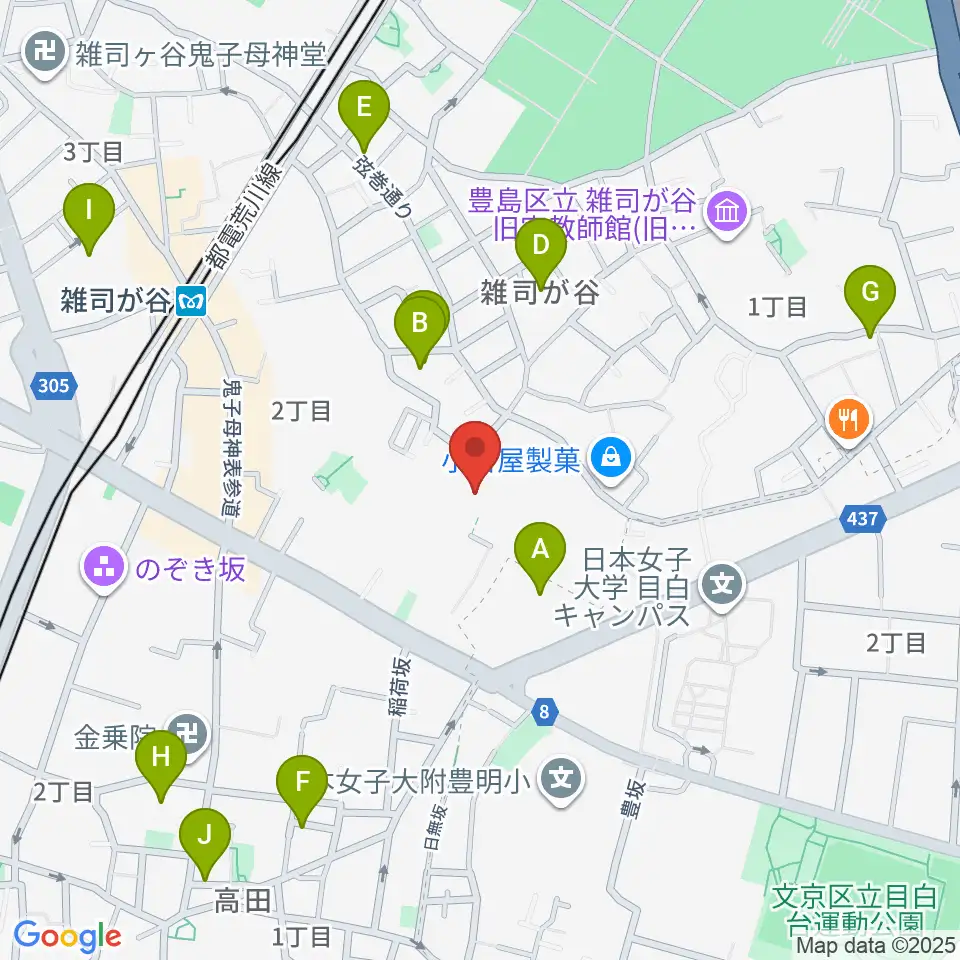 雑司が谷音楽堂周辺のホテル一覧地図