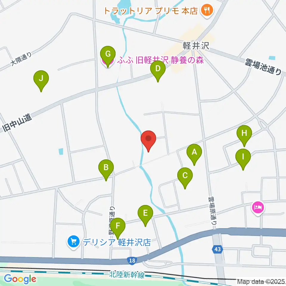 軽井沢ヴィラセシリア音楽堂周辺のホテル一覧地図